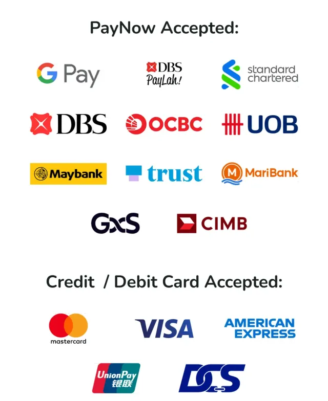 PayNow and card payment methods accepted